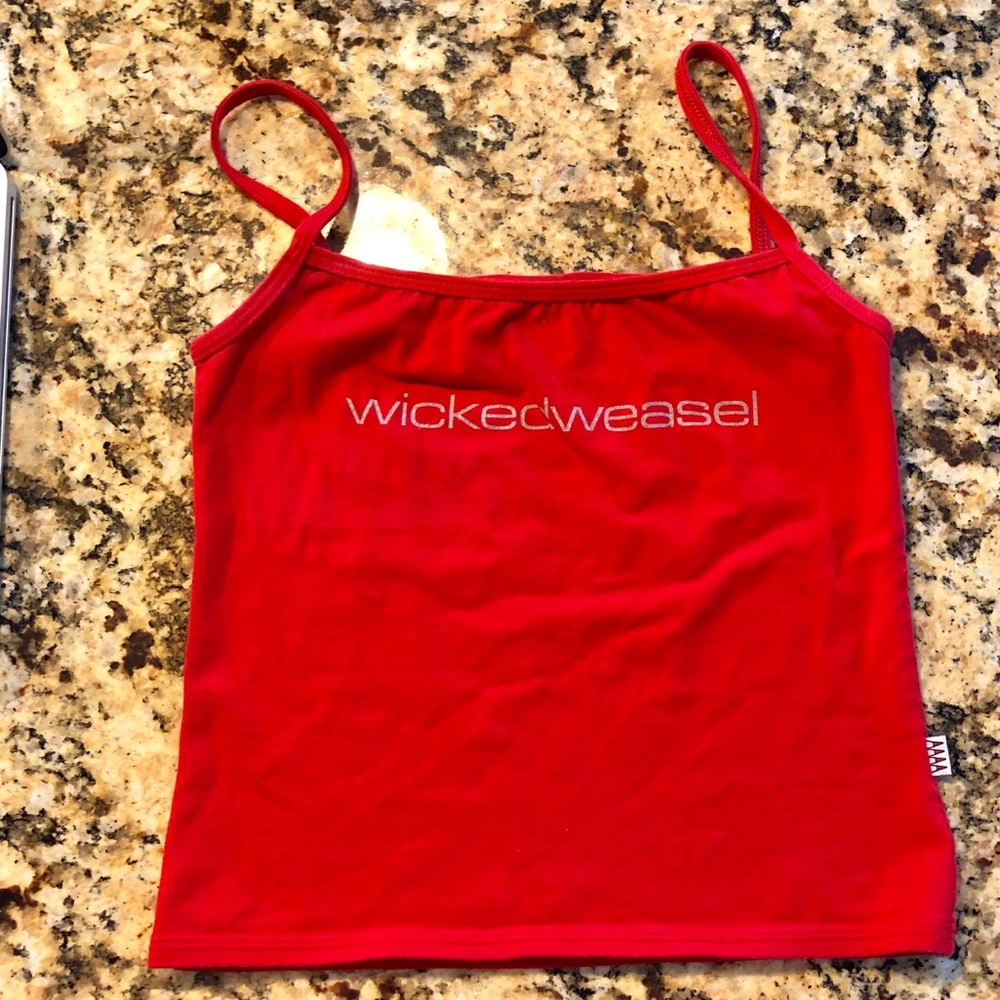 Wicked Weasel Red Crop Tank